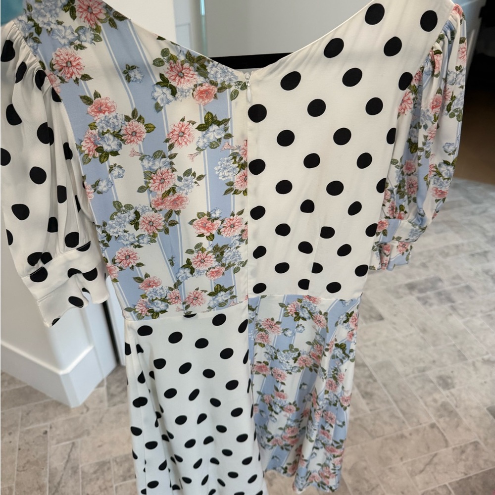 For Love And Lemons Floral and Polka Dot Mini Dress